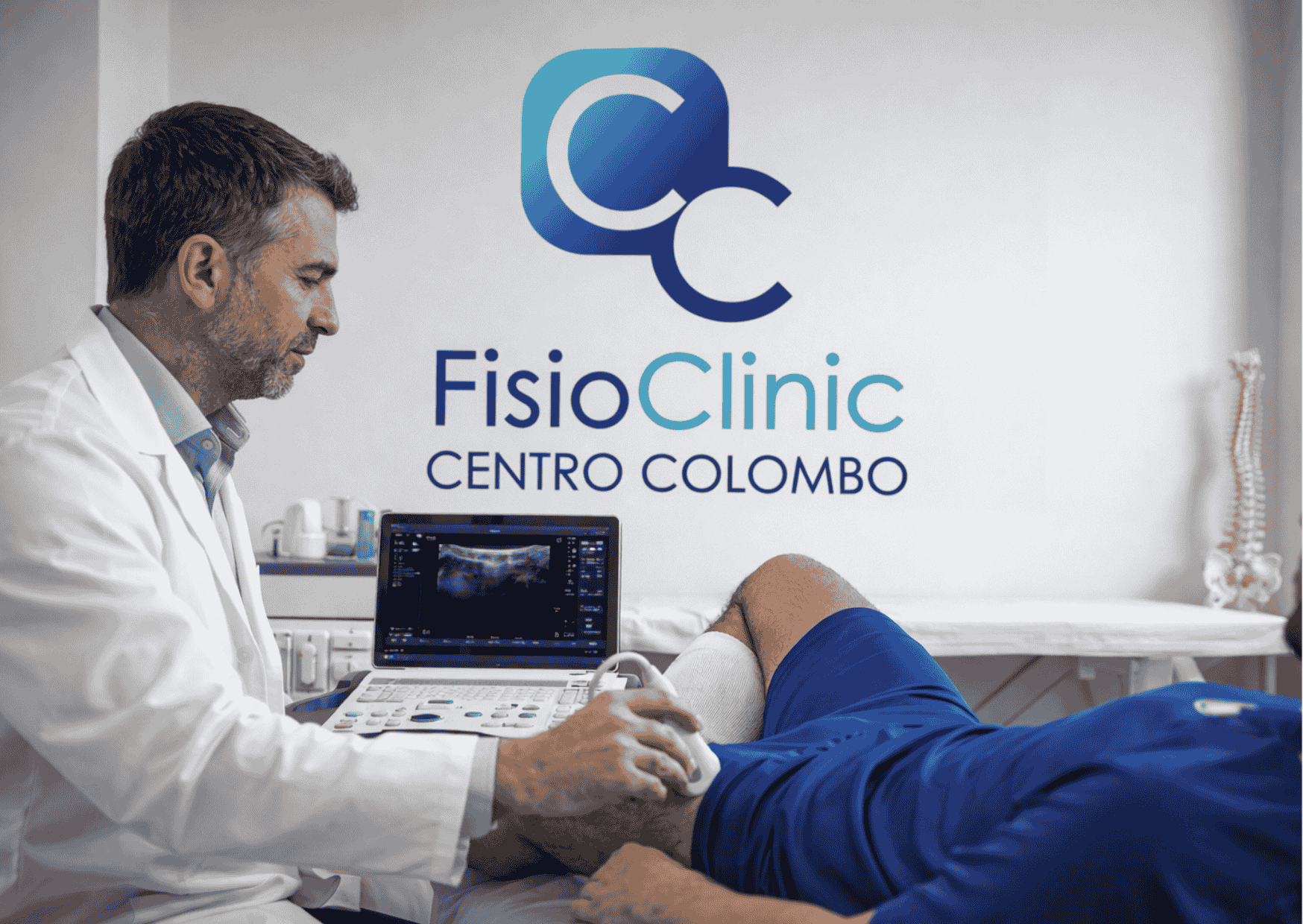 Ecografia muscolo scheletrica alla gamba di calciatore presso FisioClinic Centro Colombo Genova per diagnosi infortunio sportivo